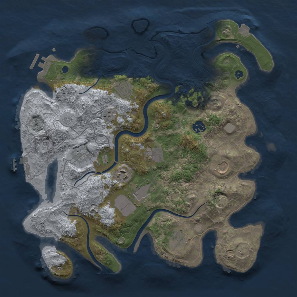 Rust Map: Procedural Map, Size: 3600, Seed: 20511, 15 Monuments