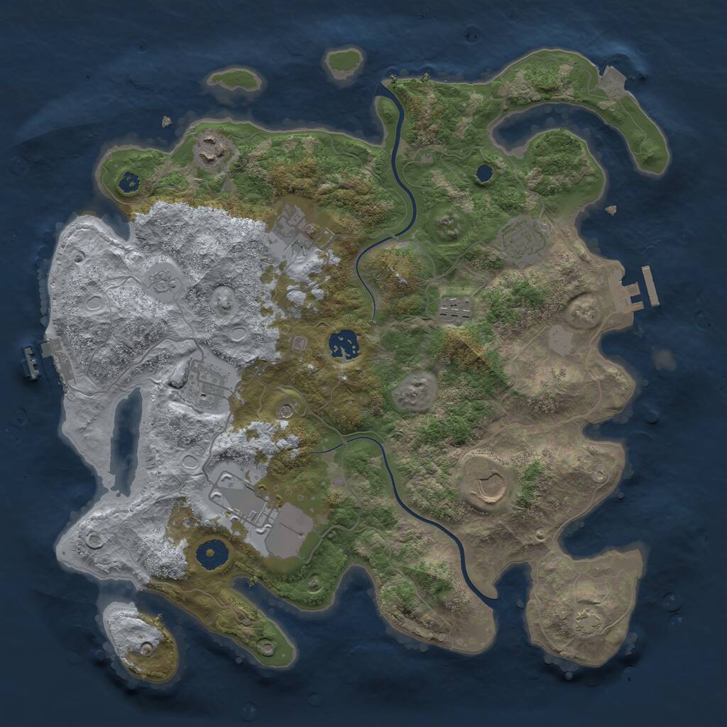 Rust Map: Procedural Map, Size: 3600, Seed: 20511, 14 Monuments