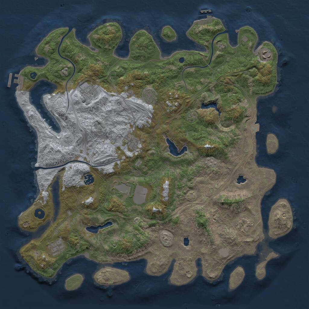 Rust Map: Procedural Map, Size: 4500, Seed: 16057604, 15 Monuments