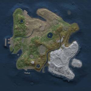 Thumbnail Rust Map: Procedural Map, Size: 2500, Seed: 74648, 6 Monuments