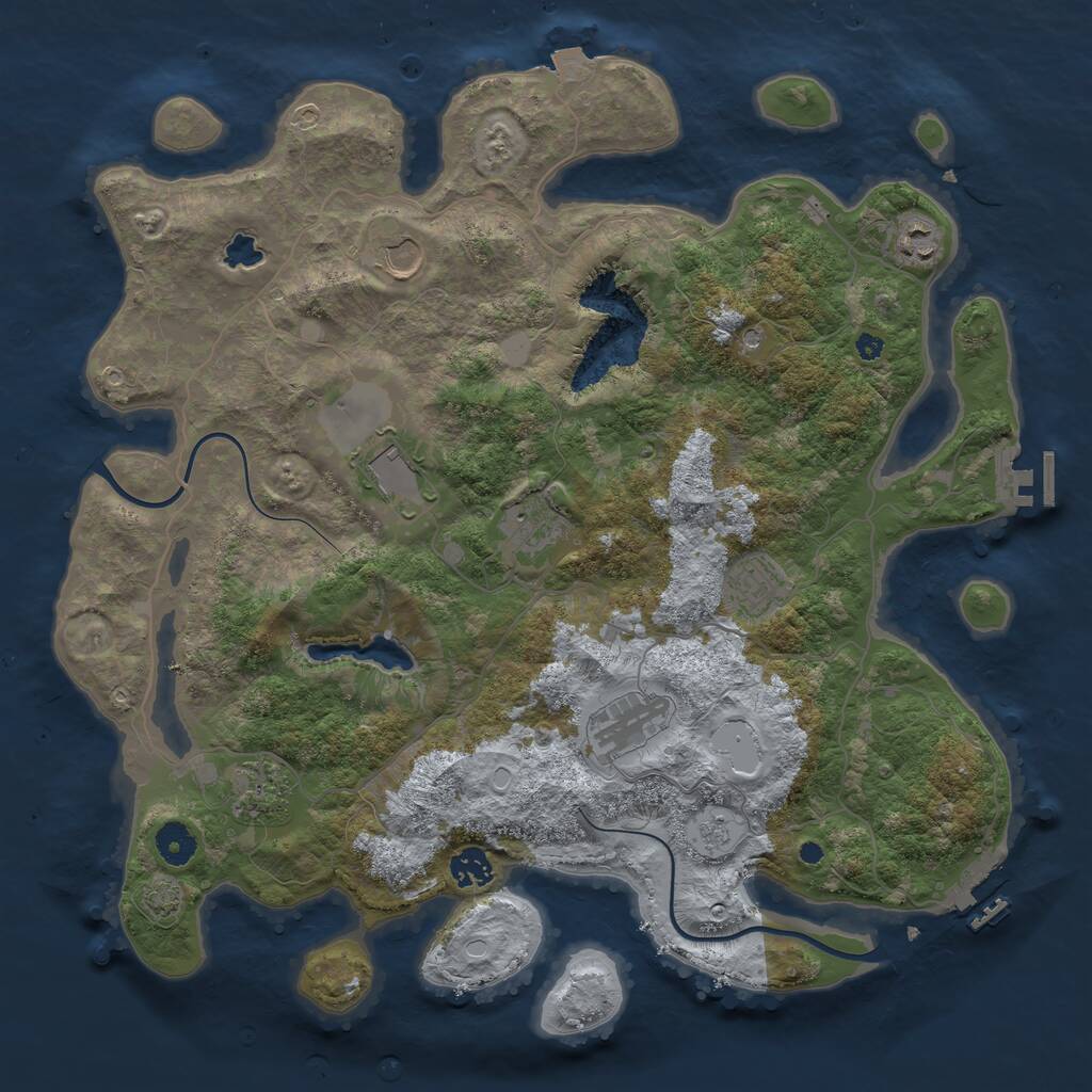 Rust Map: Procedural Map, Size: 4000, Seed: 1509187834, 14 Monuments
