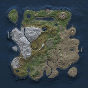 Thumbnail Rust Map: Procedural Map, Size: 3000, Seed: 555812917, 10 Monuments