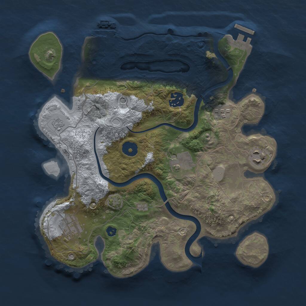 Rust Map: Procedural Map, Size: 3000, Seed: 555812917, 11 Monuments