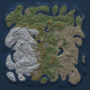 Thumbnail Rust Map: Procedural Map, Size: 4250, Seed: 1991285181, 17 Monuments