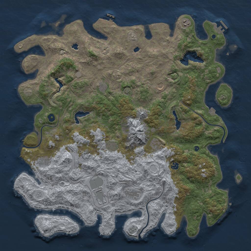 Rust Map: Procedural Map, Size: 5000, Seed: 203392089, 17 Monuments