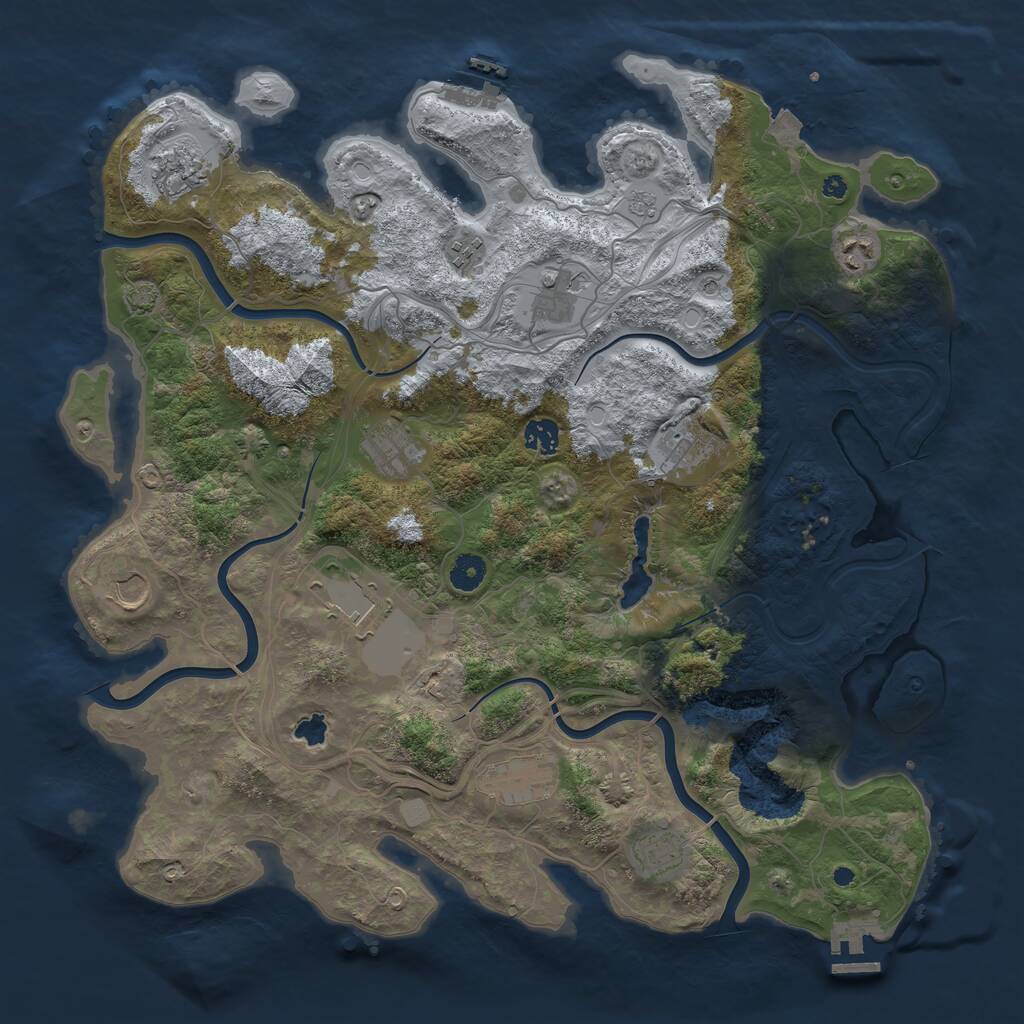 Rust Map: Procedural Map, Size: 4250, Seed: 25031, 17 Monuments