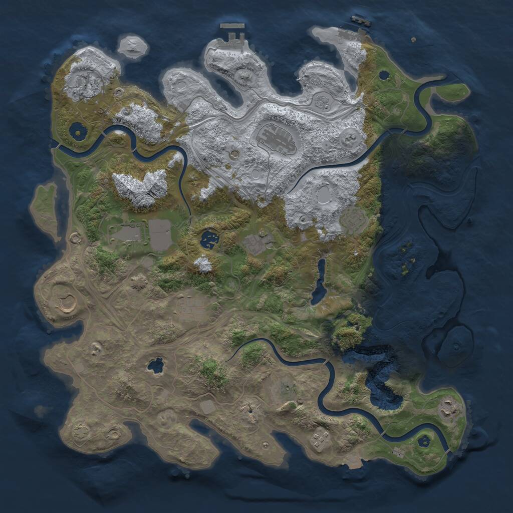 Rust Map: Procedural Map, Size: 4250, Seed: 25031, 17 Monuments
