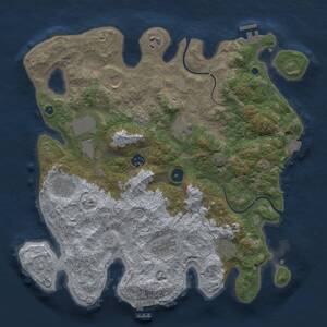 Thumbnail Rust Map: Procedural Map, Size: 3750, Seed: 2129393397, 15 Monuments