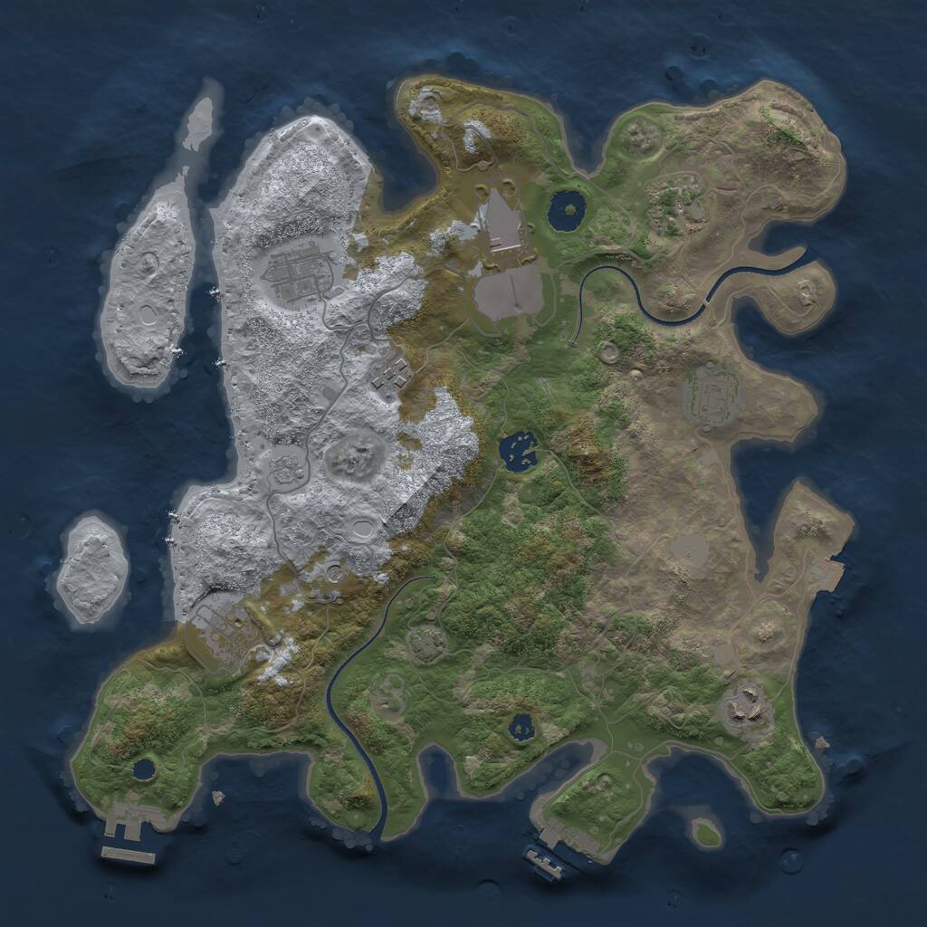 Rust Map: Procedural Map, Size: 3500, Seed: 889135149, 14 Monuments