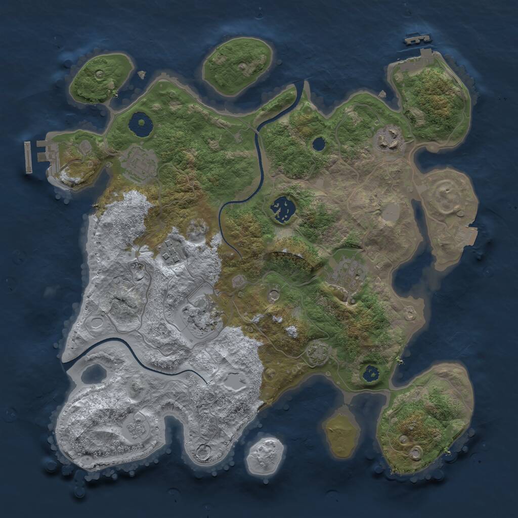 Rust Map: Procedural Map, Size: 3250, Seed: 271828182, 12 Monuments