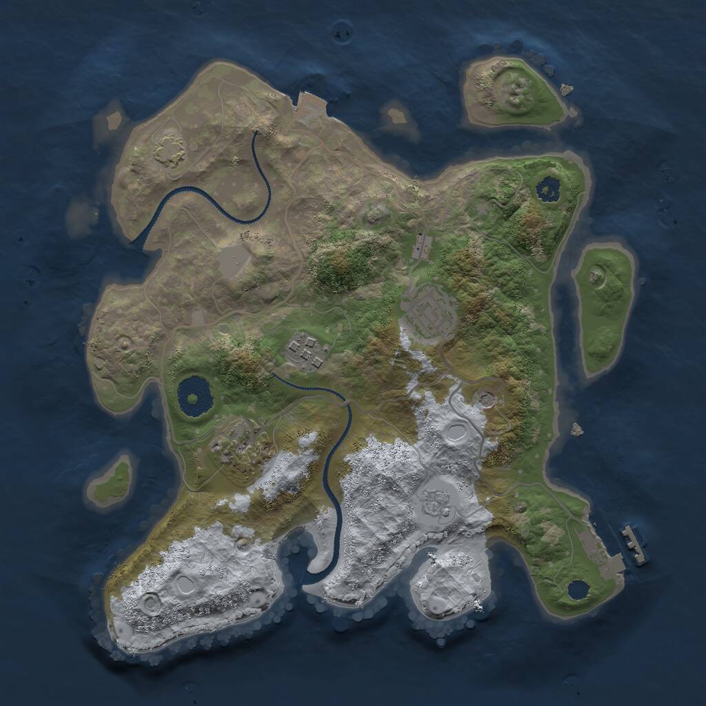 Rust Map: Procedural Map, Size: 2800, Seed: 681742, 8 Monuments