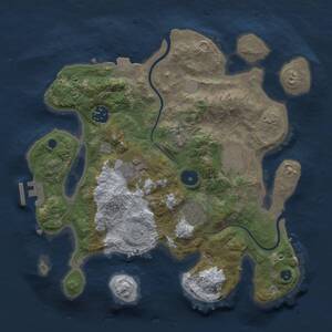 Thumbnail Rust Map: Procedural Map, Size: 3000, Seed: 85114, 8 Monuments