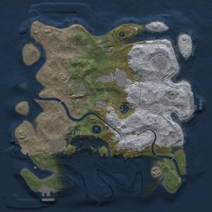 Thumbnail Rust Map: Procedural Map, Size: 3500, Seed: 1609909352, 13 Monuments