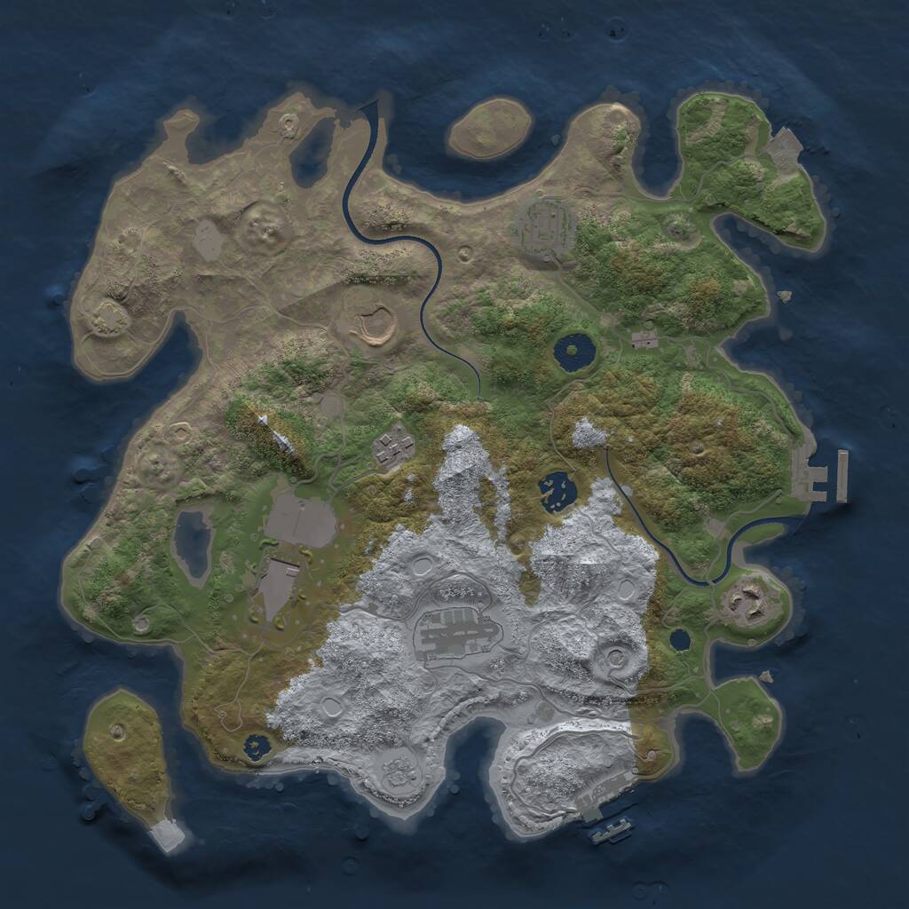 Rust Map: Procedural Map, Size: 3500, Seed: 24572, 13 Monuments