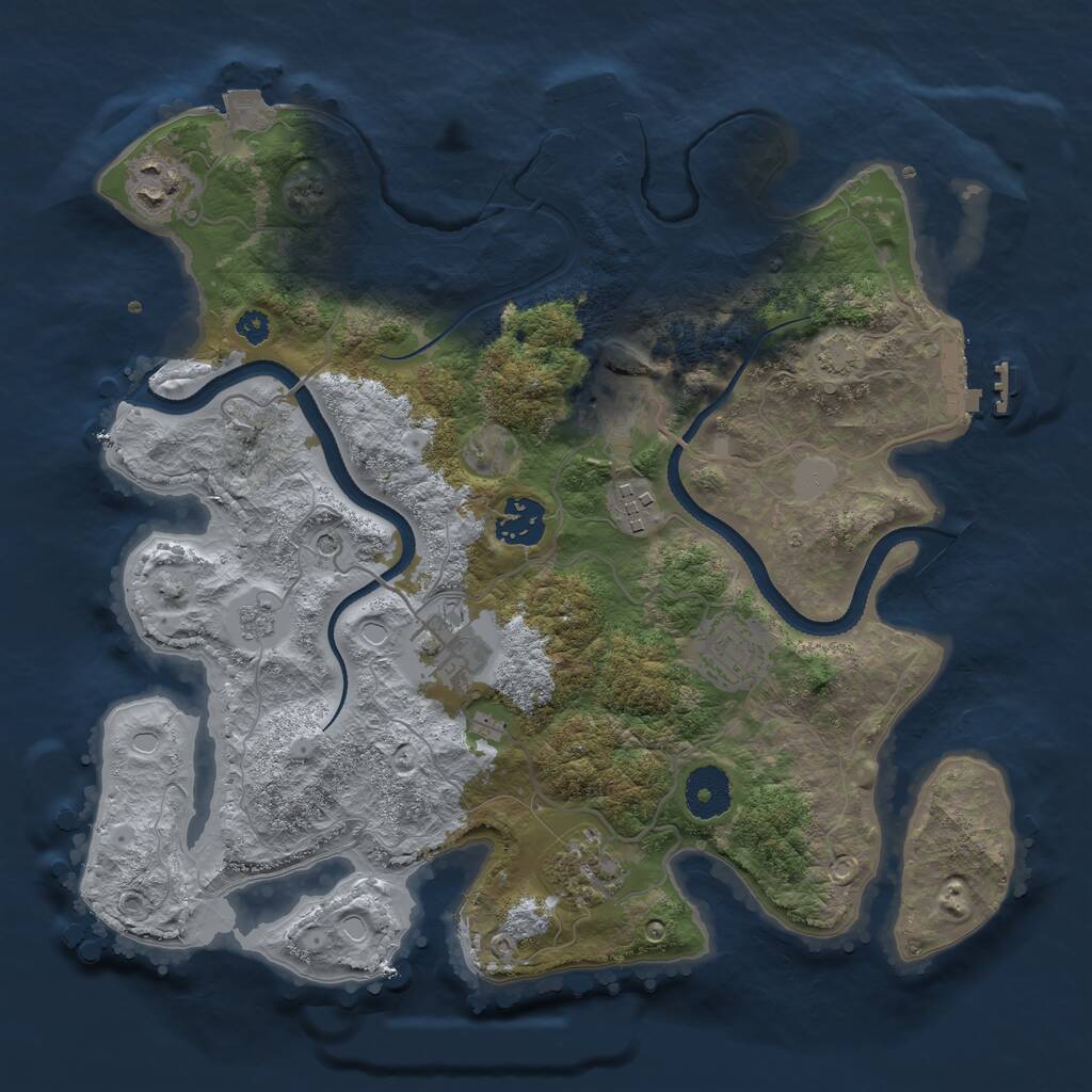 Rust Map: Procedural Map, Size: 3300, Seed: 49986, 15 Monuments
