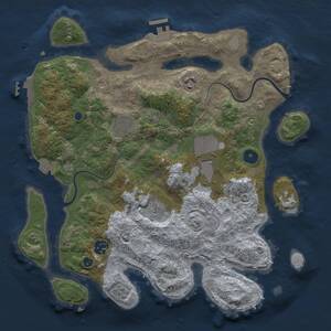 Thumbnail Rust Map: Procedural Map, Size: 3500, Seed: 490522729, 12 Monuments