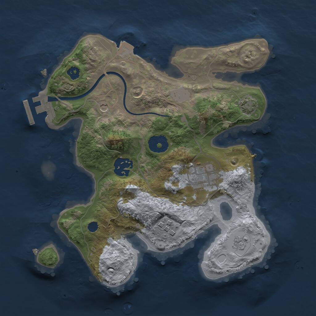 Rust Map: Procedural Map, Size: 2500, Seed: 50241, 8 Monuments