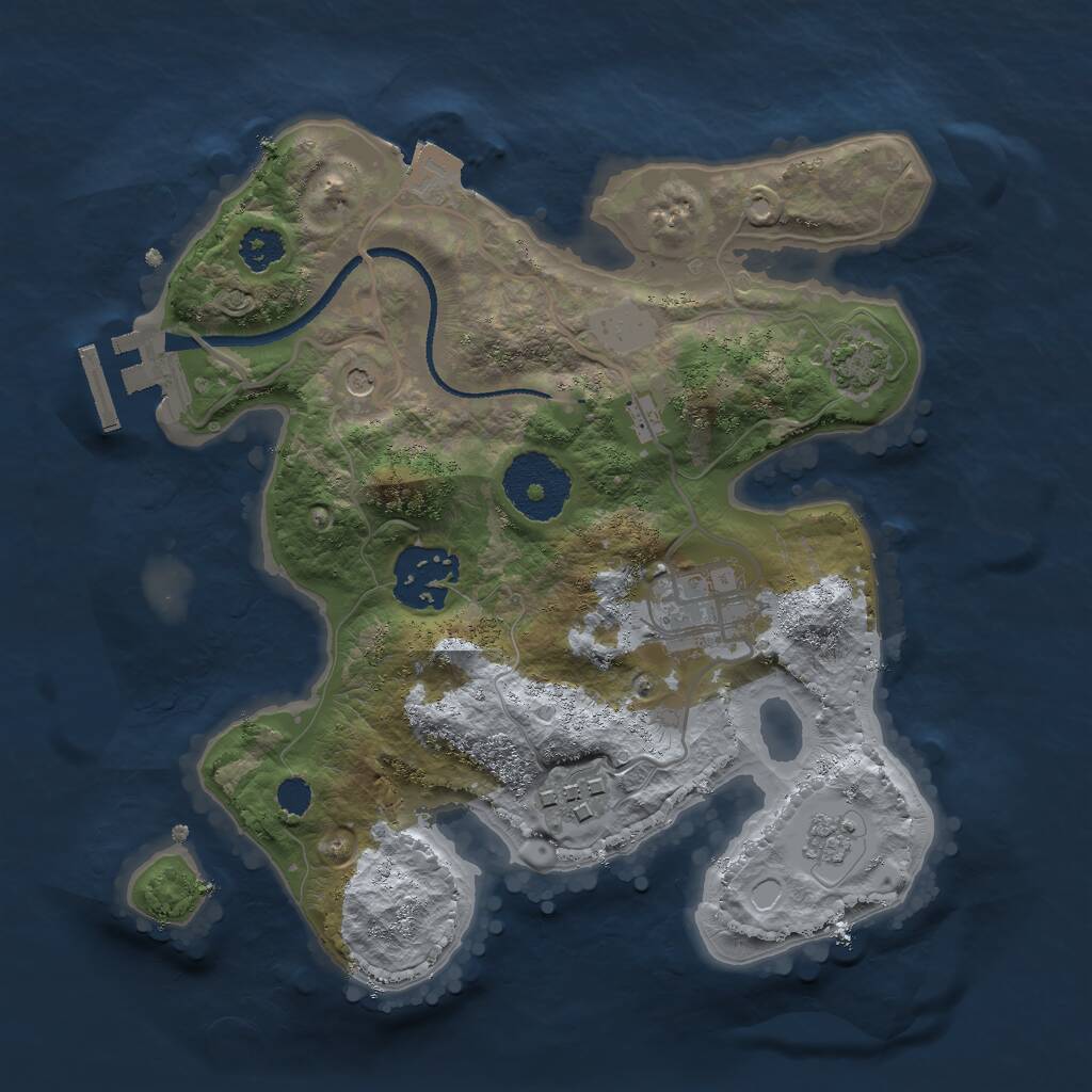Rust Map: Procedural Map, Size: 2500, Seed: 50241, 10 Monuments
