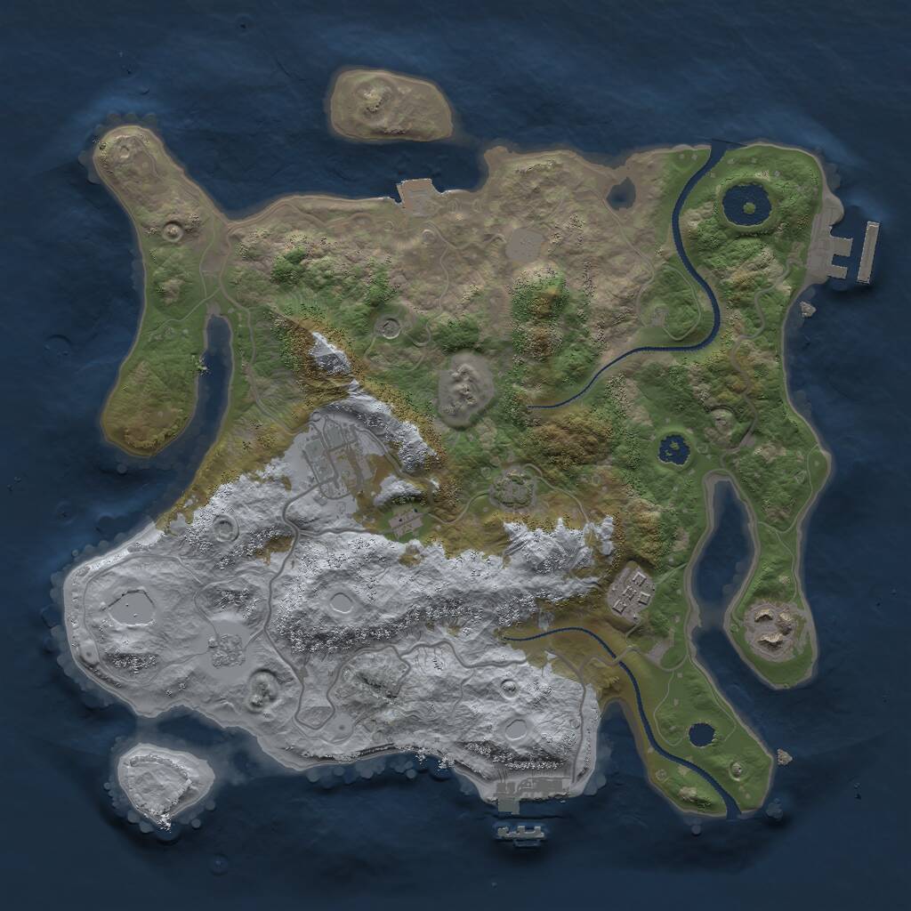 Rust Map: Procedural Map, Size: 3000, Seed: 29108, 11 Monuments