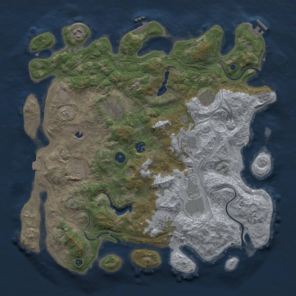 Rust Map: Procedural Map, Size: 4250, Seed: 1533913621, 15 Monuments