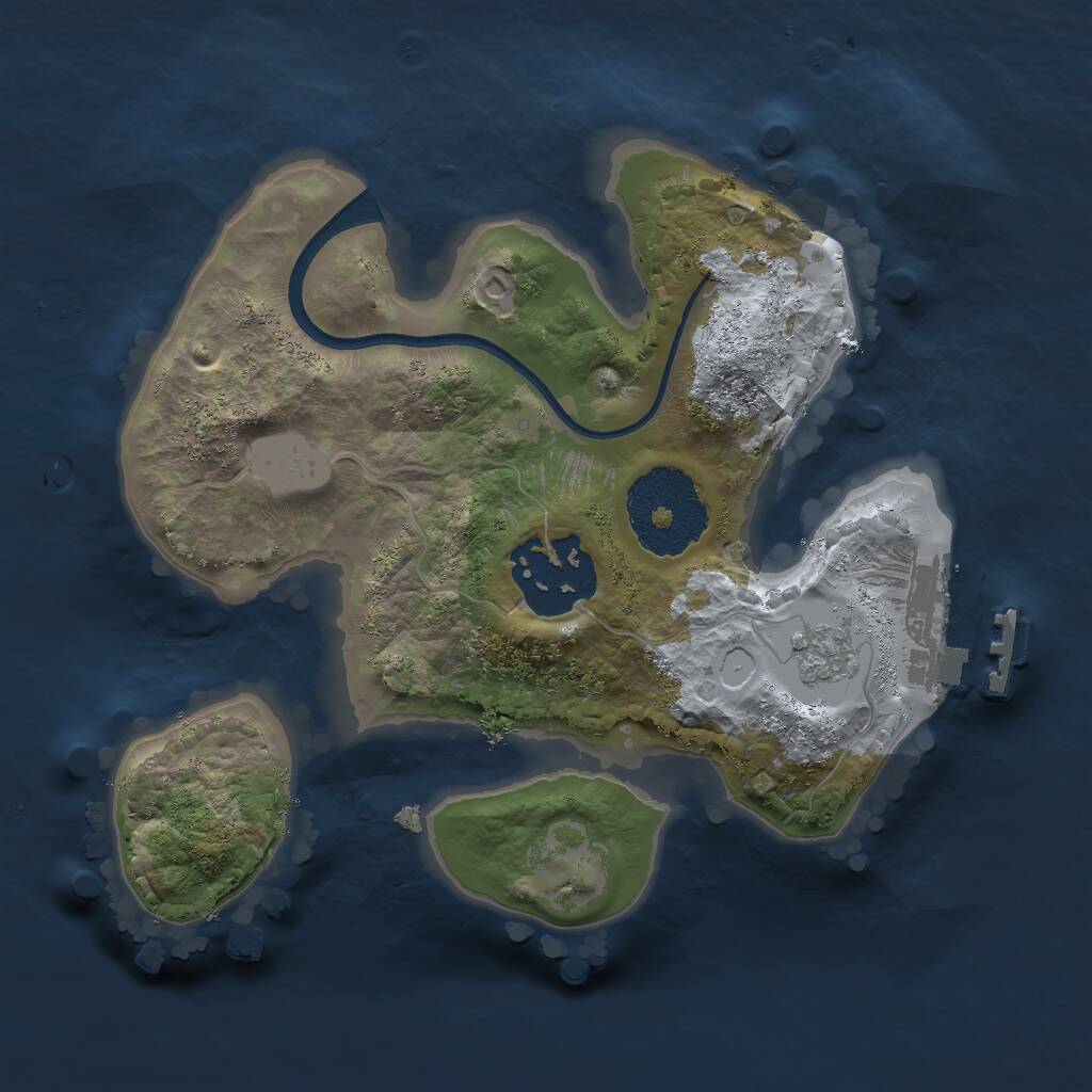 Rust Map: Procedural Map, Size: 2000, Seed: 1318285340, 4 Monuments