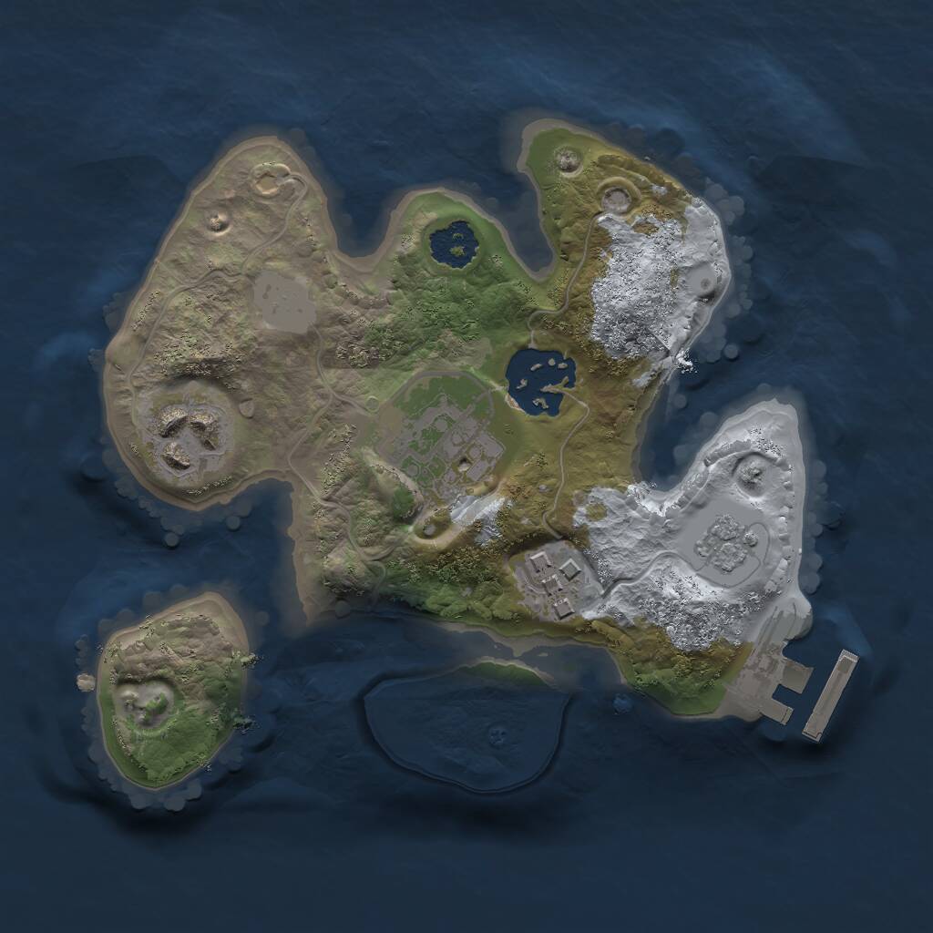 Rust Map: Procedural Map, Size: 2000, Seed: 1318285340, 7 Monuments