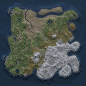 Thumbnail Rust Map: Procedural Map, Size: 3300, Seed: 1500, 12 Monuments