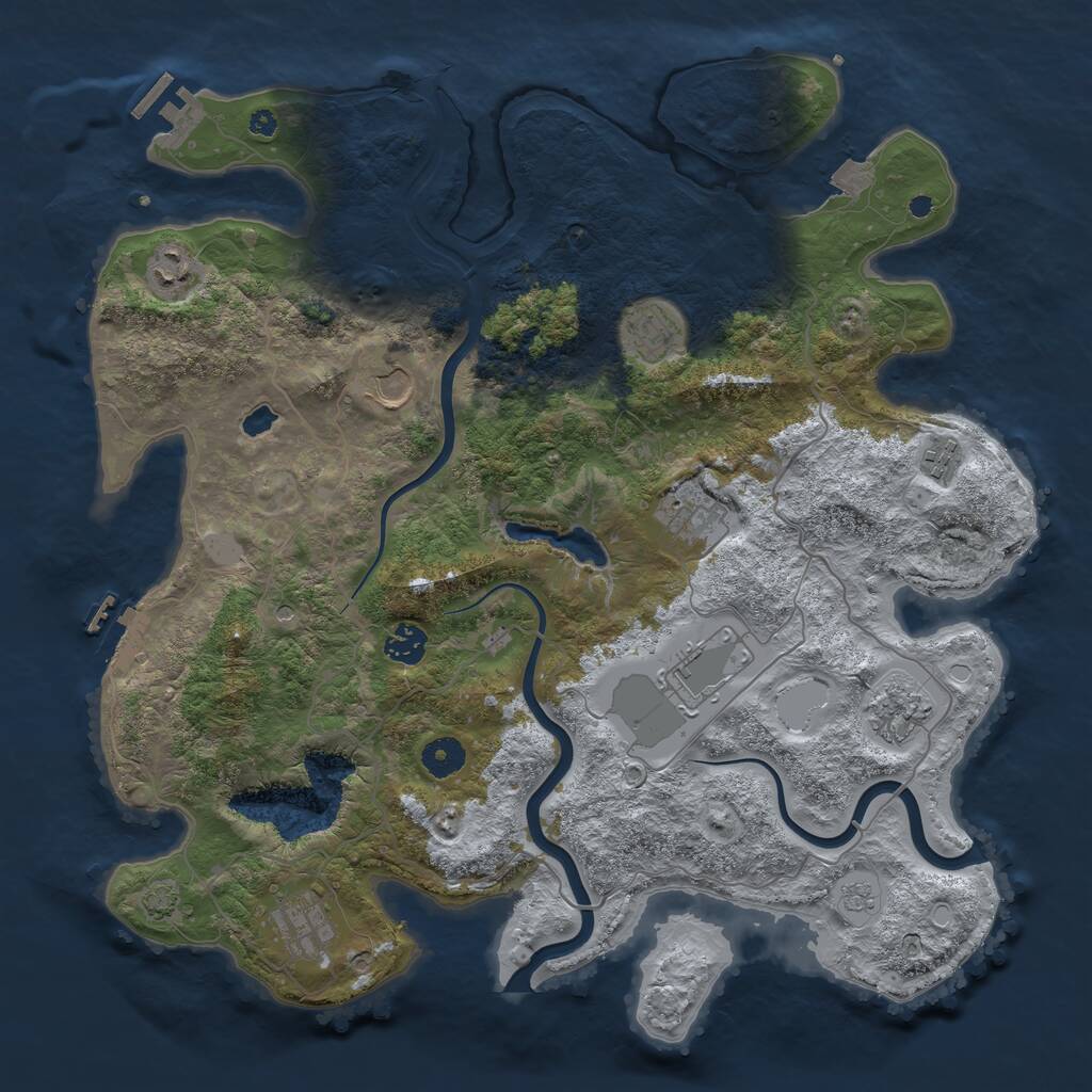 Rust Map: Procedural Map, Size: 4000, Seed: 1497990252, 15 Monuments