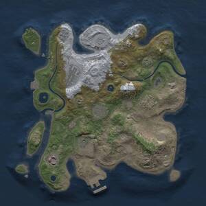 Thumbnail Rust Map: Procedural Map, Size: 3000, Seed: 76813549, 11 Monuments