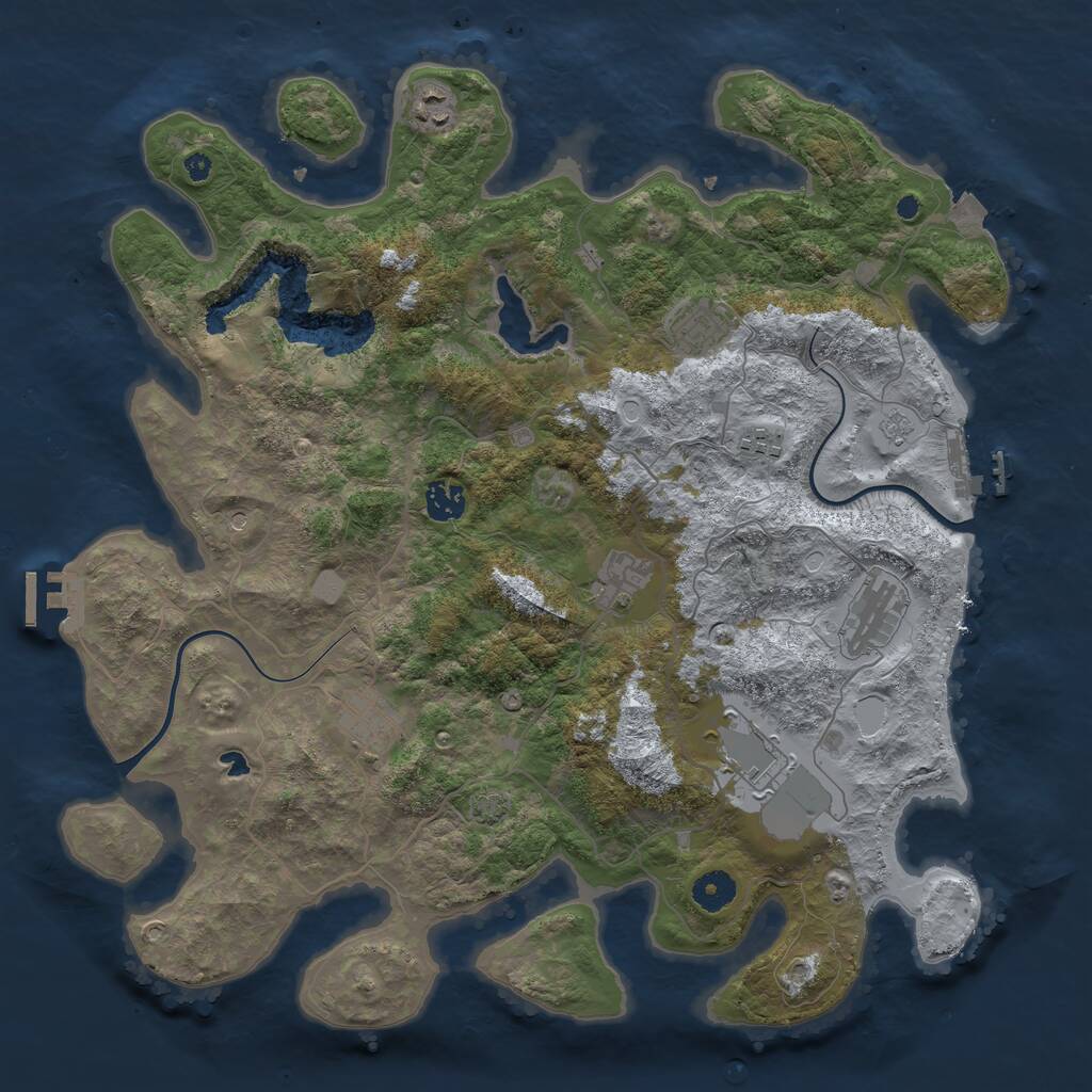 Rust Map: Procedural Map, Size: 4000, Seed: 211796926, 14 Monuments