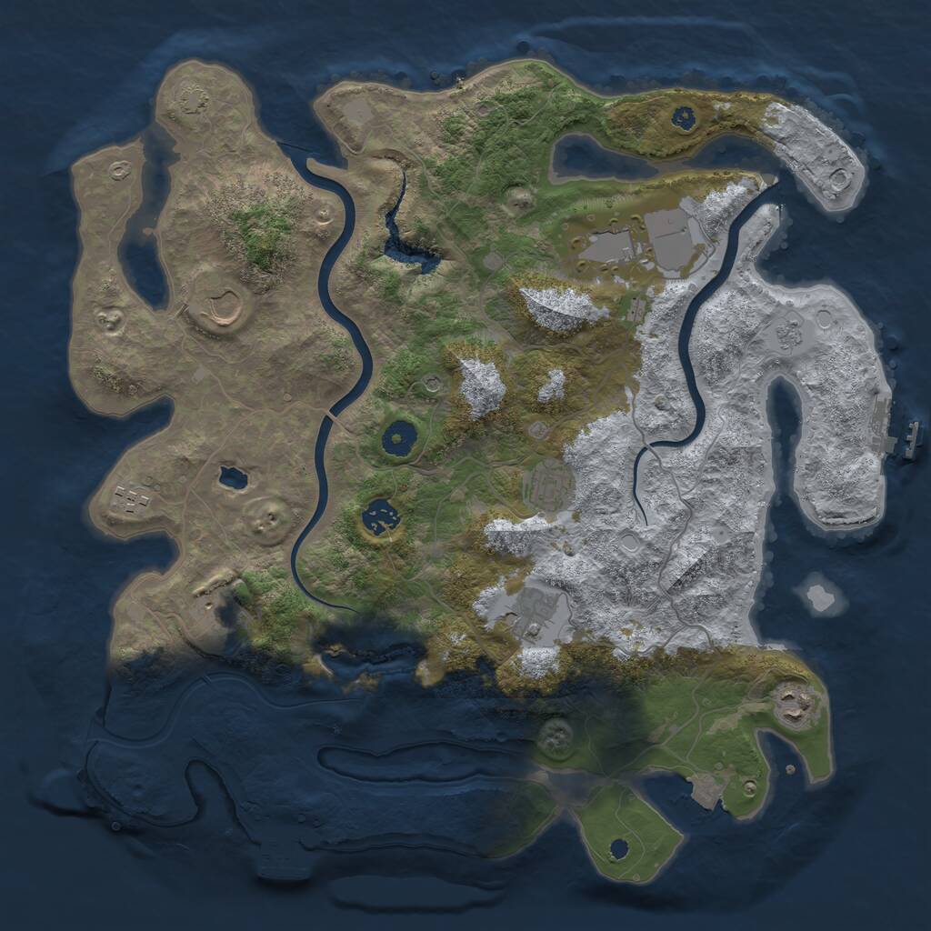 Rust Map: Procedural Map, Size: 4000, Seed: 867583420, 14 Monuments