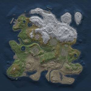 Thumbnail Rust Map: Procedural Map, Size: 3000, Seed: 345935, 10 Monuments