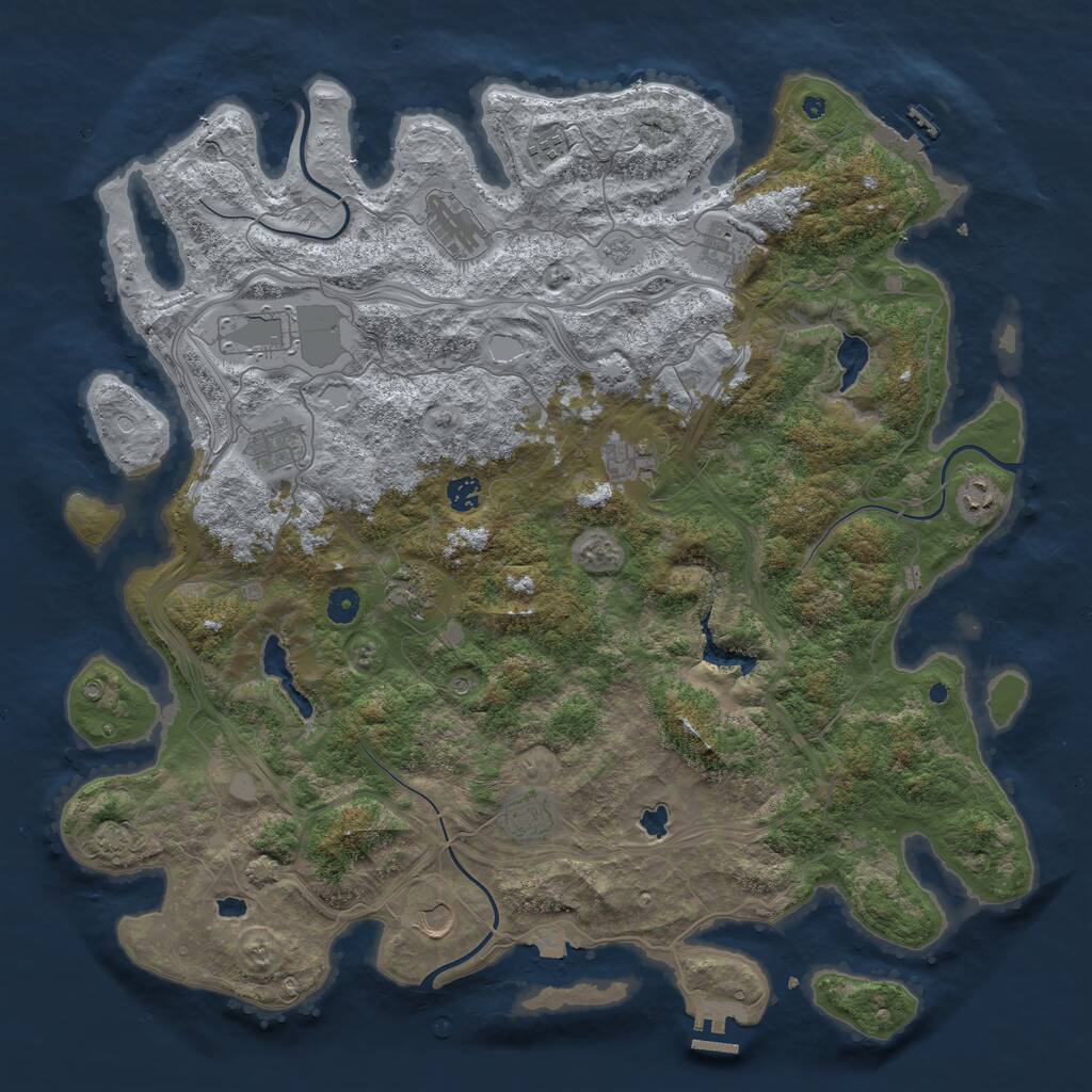 Rust Map: Procedural Map, Size: 4700, Seed: 648252, 17 Monuments