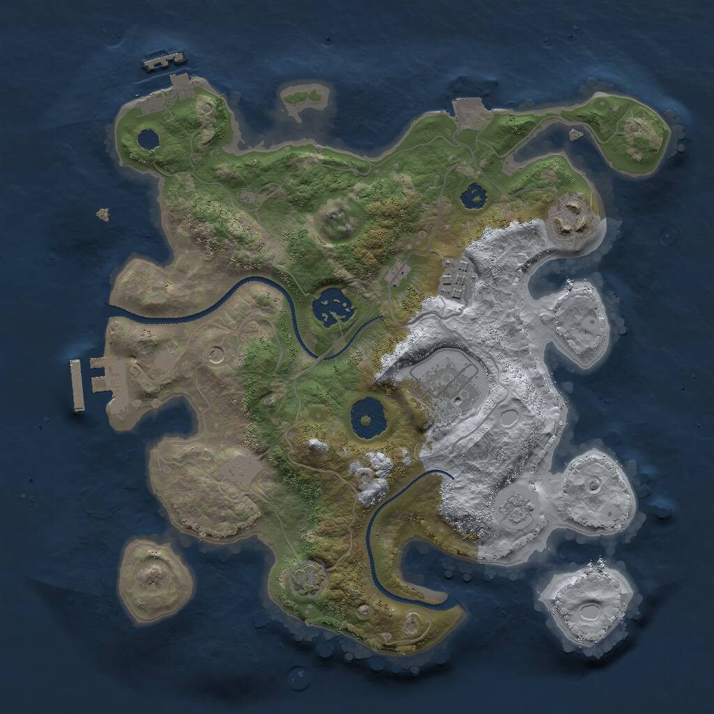 Rust Map: Procedural Map, Size: 2800, Seed: 357360512, 10 Monuments