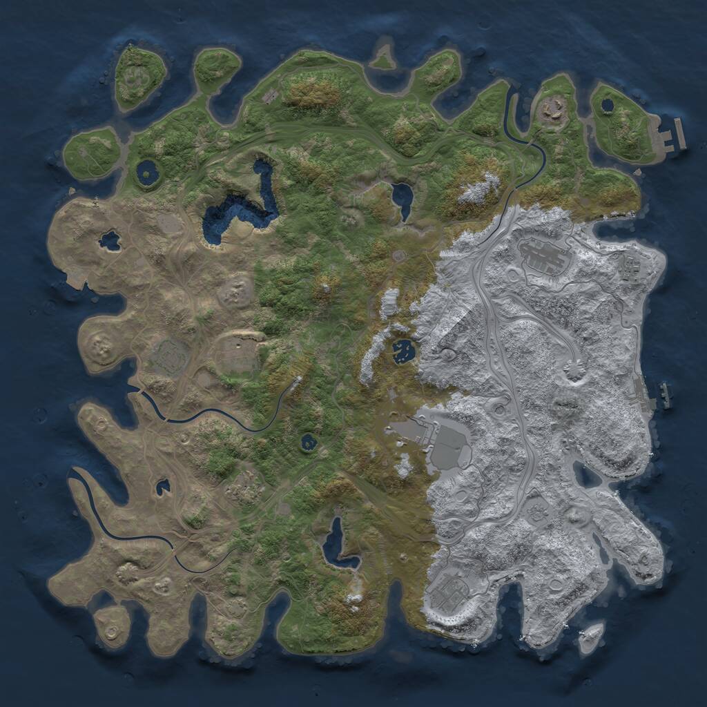 Rust Map: Procedural Map, Size: 4500, Seed: 1725690639, 15 Monuments