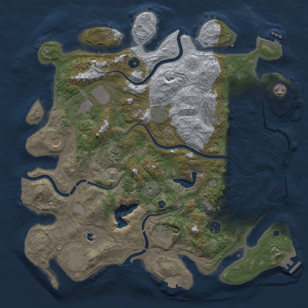 Rust Map: Procedural Map, Size: 4250, Seed: 795861883, 16 Monuments