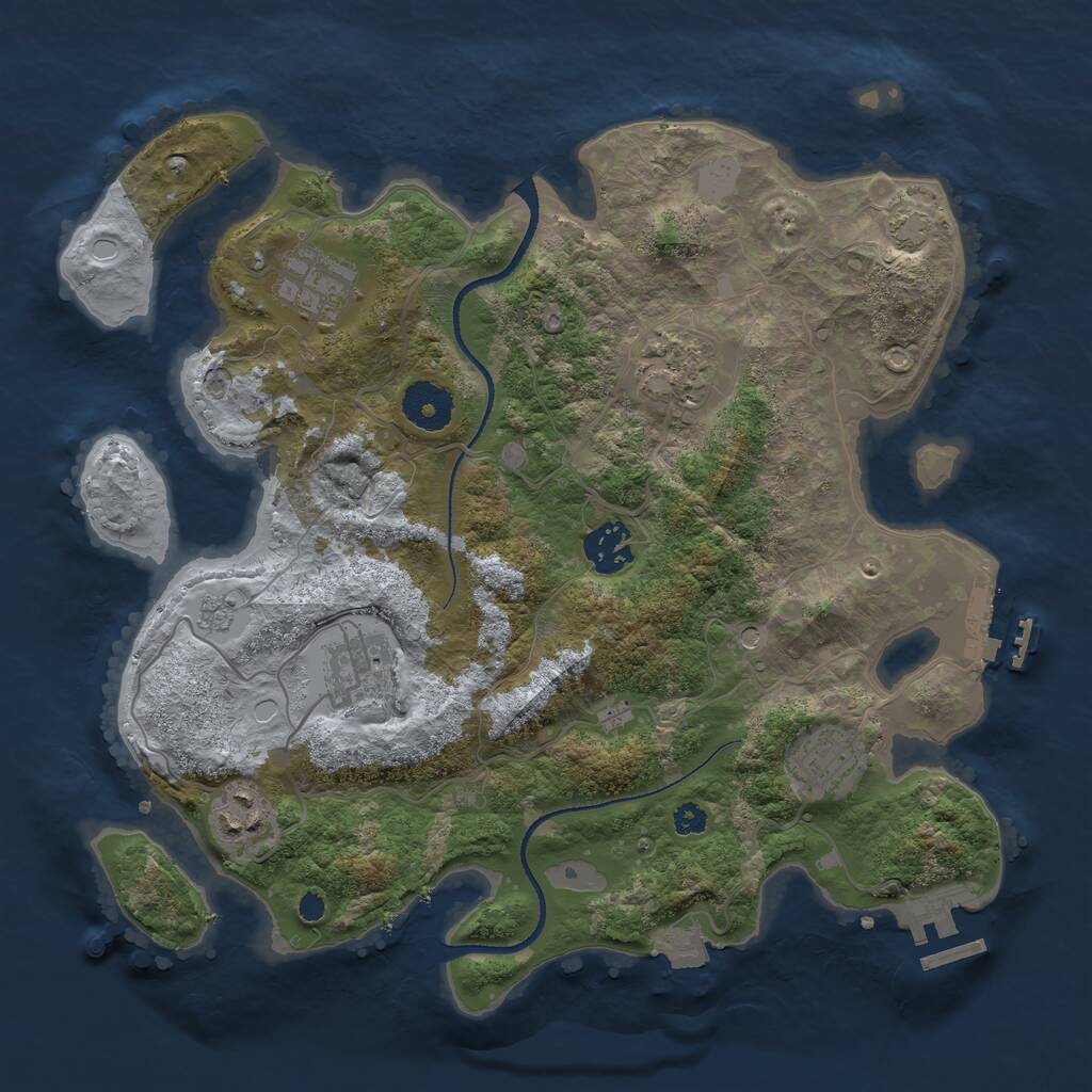 Rust Map: Procedural Map, Size: 3300, Seed: 674208007, 12 Monuments