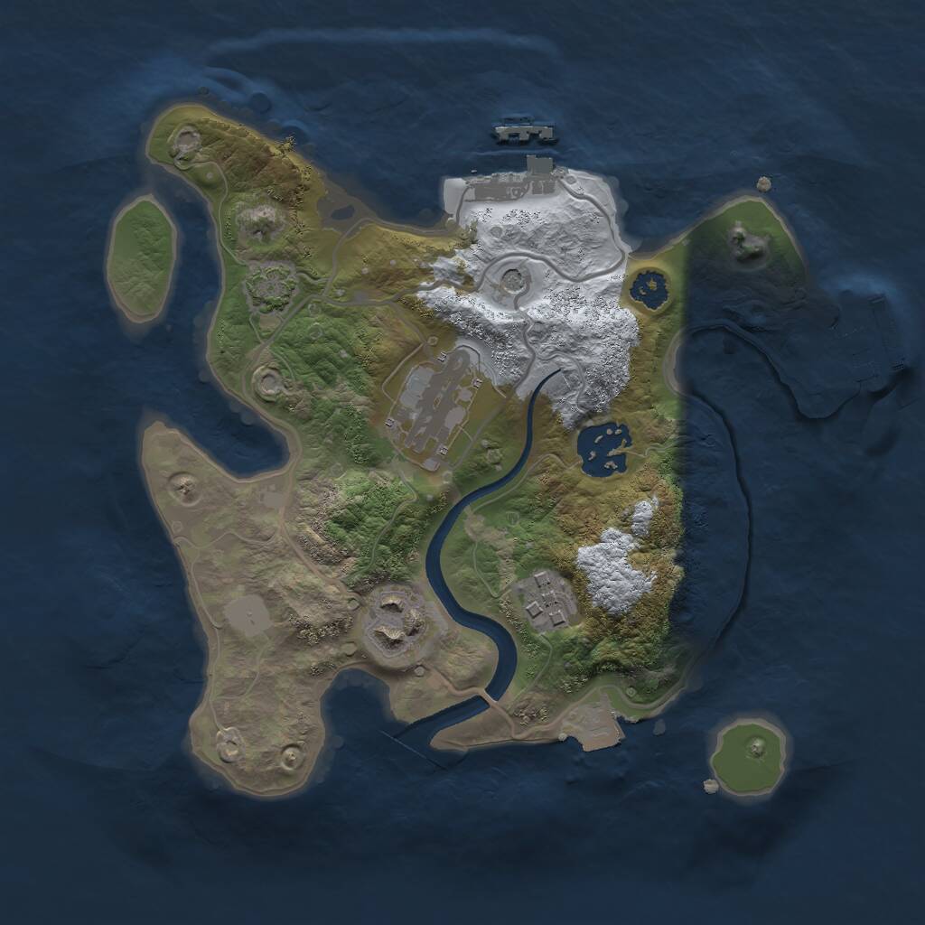 Rust Map: Procedural Map, Size: 2500, Seed: 490663560, 9 Monuments