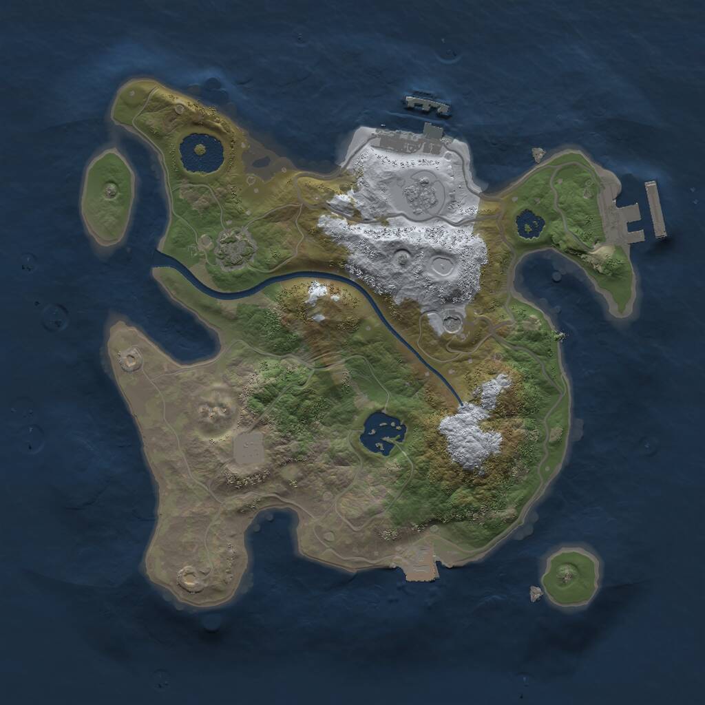 Rust Map: Procedural Map, Size: 2500, Seed: 490663560, 7 Monuments