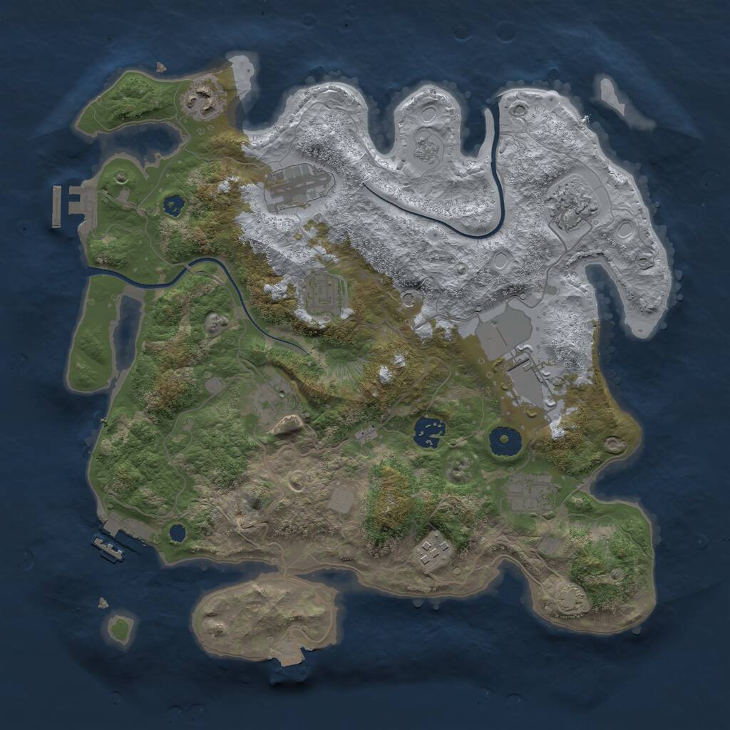 Rust Map: Procedural Map, Size: 3500, Seed: 238895890, 15 Monuments