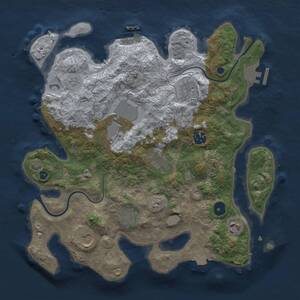 Thumbnail Rust Map: Procedural Map, Size: 3500, Seed: 1198427839, 14 Monuments