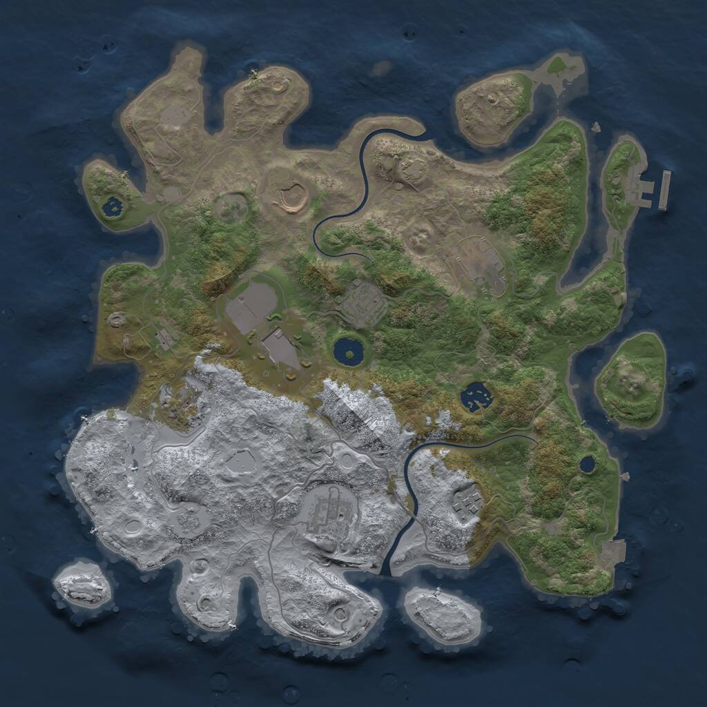 Rust Map: Procedural Map, Size: 3600, Seed: 1212, 13 Monuments