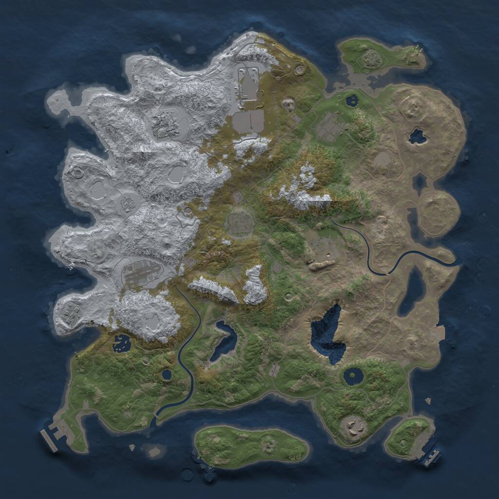 Rust Map: Procedural Map, Size: 4000, Seed: 2094266087, 15 Monuments