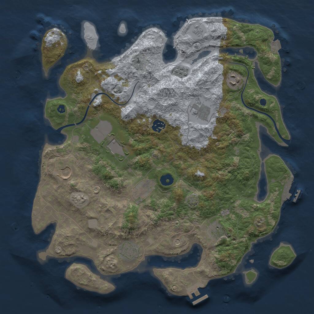 Rust Map: Procedural Map, Size: 3750, Seed: 1195656114, 15 Monuments