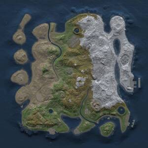 Thumbnail Rust Map: Procedural Map, Size: 3000, Seed: 1067939828, 10 Monuments