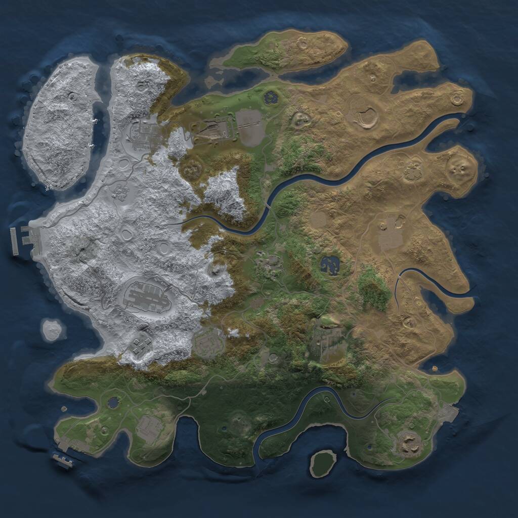 Rust Map: Procedural Map, Size: 3750, Seed: 7500, 17 Monuments