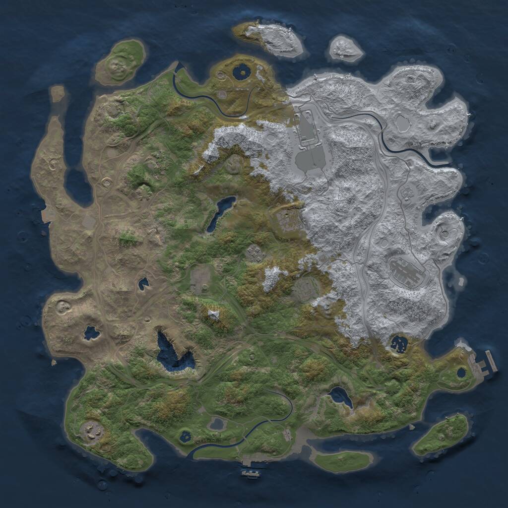 Rust Map: Procedural Map, Size: 4500, Seed: 137830422, 15 Monuments
