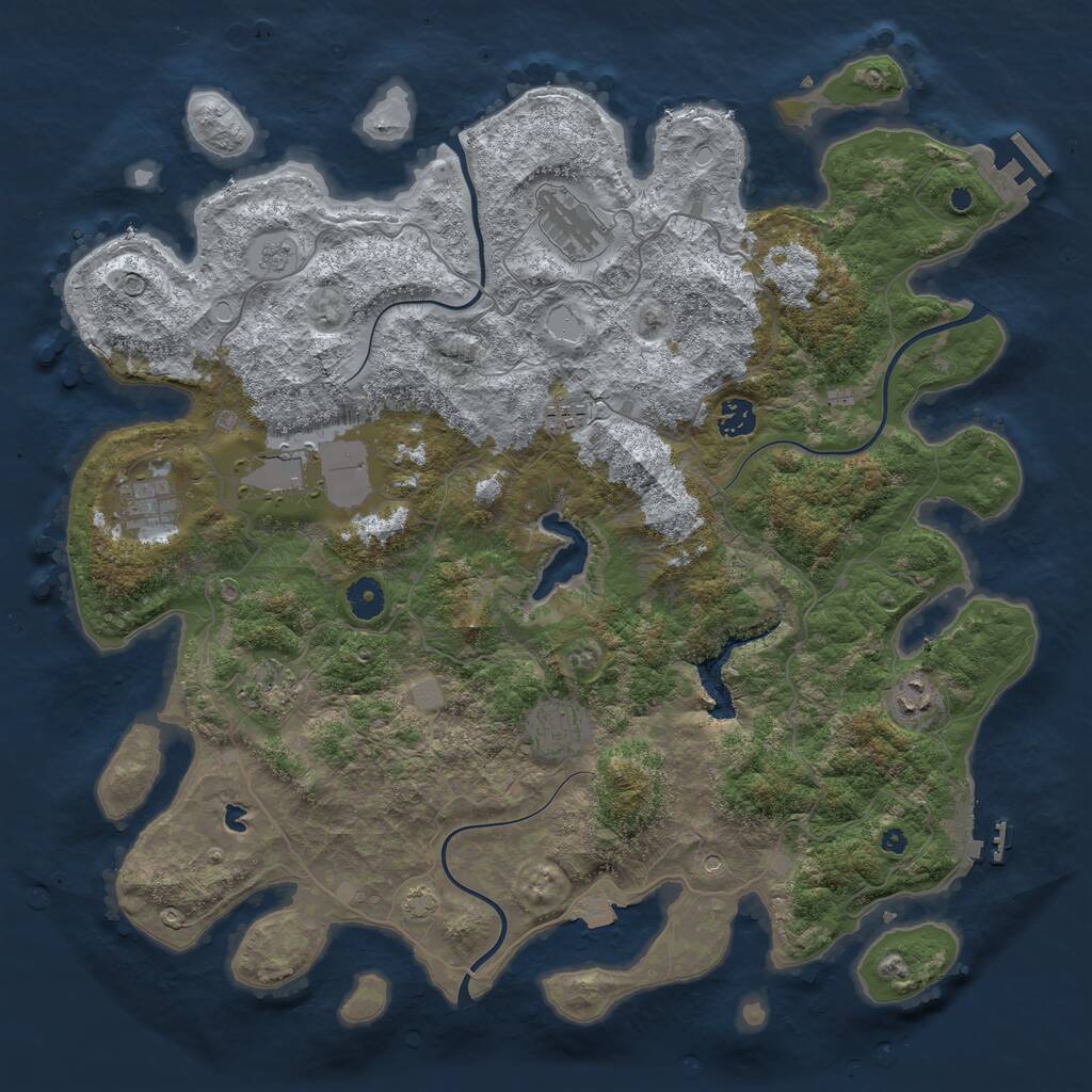 Rust Map: Procedural Map, Size: 4191, Seed: 17762077, 14 Monuments