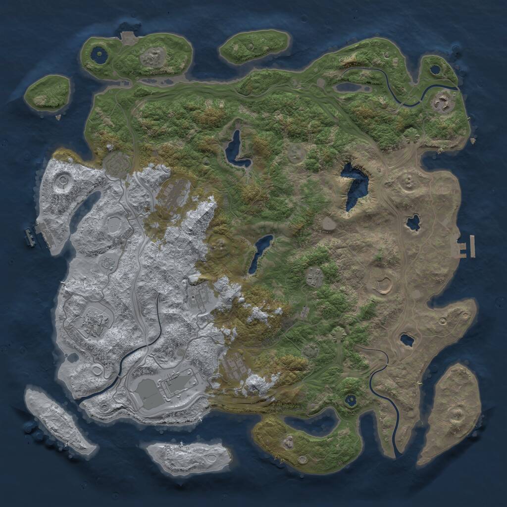 Rust Map: Procedural Map, Size: 4500, Seed: 1454059267, 15 Monuments
