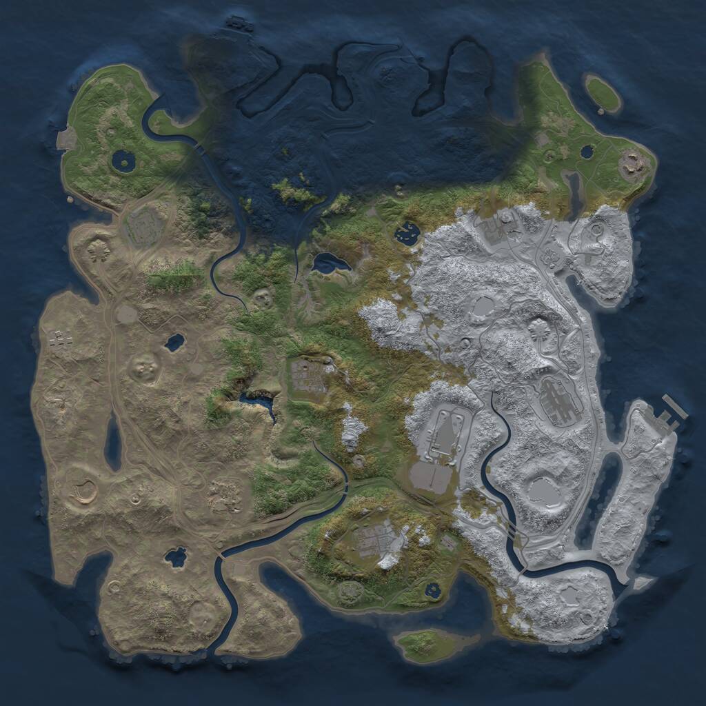 Rust Map: Procedural Map, Size: 4500, Seed: 294714536, 17 Monuments